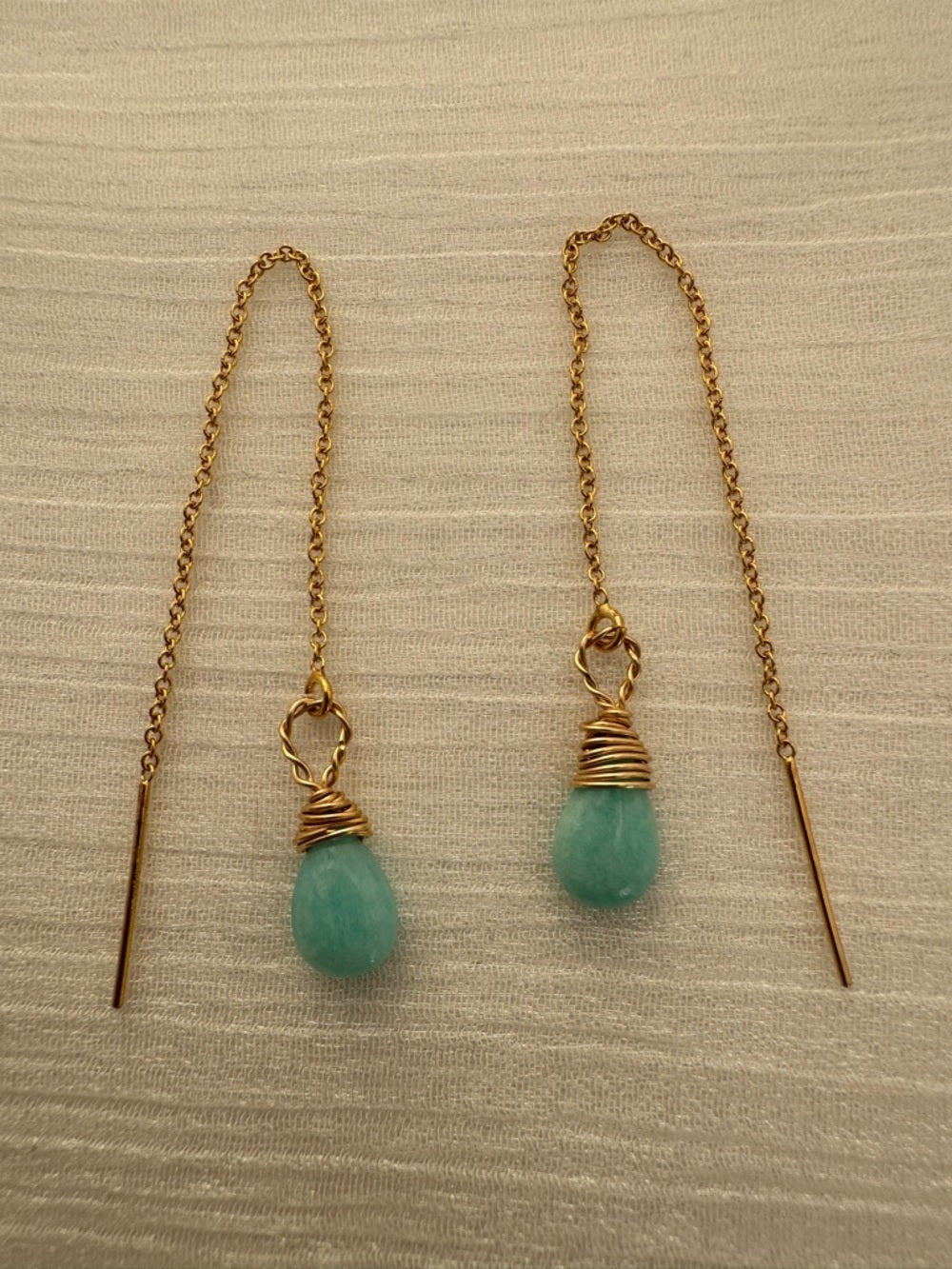 TH332 Amazonite Gold Threaders