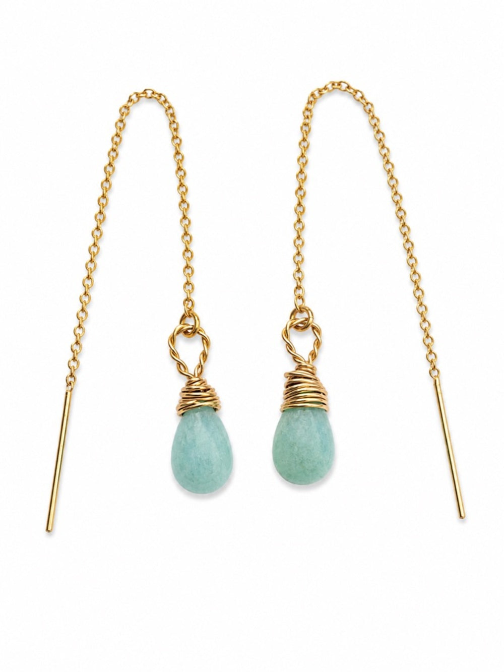 TH332 Amazonite Gold Threaders
