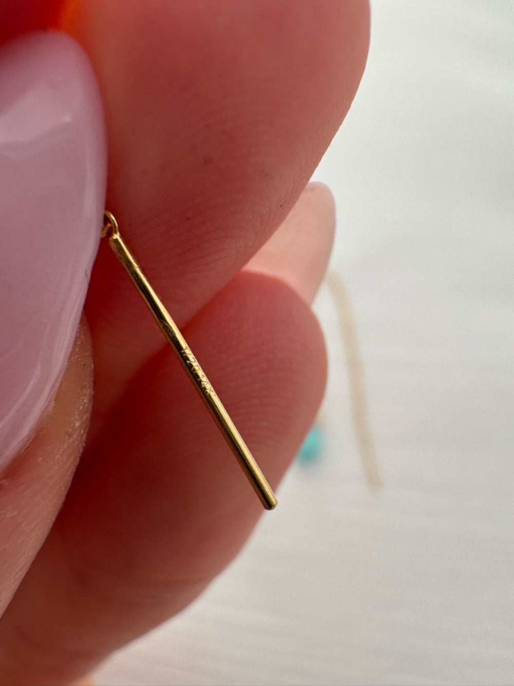 TH332 Amazonite Gold Threaders