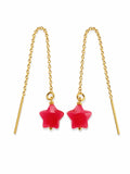 TH001 Pink Chalcedony Star Gold Threaders
