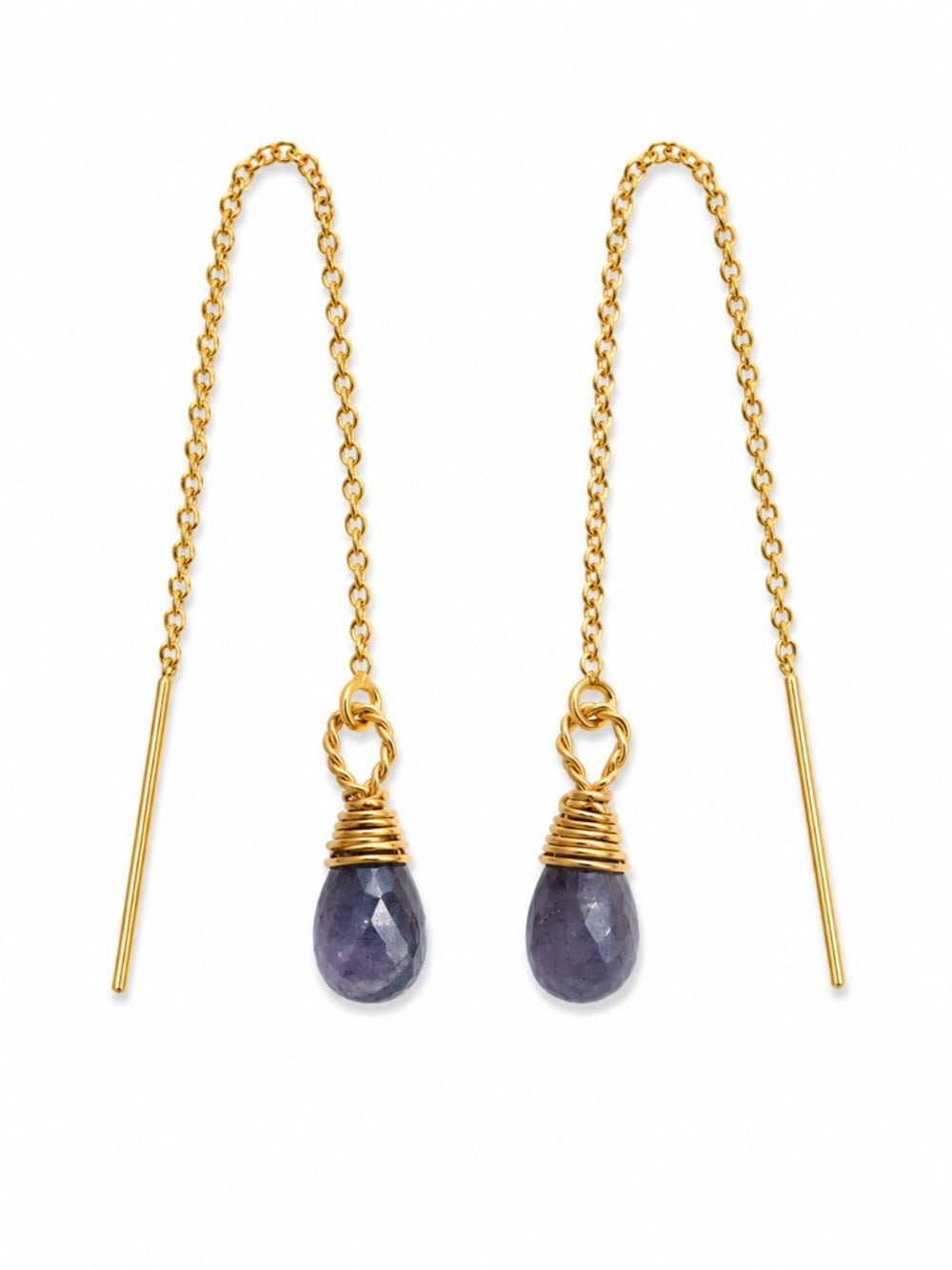 TH056 Tanzanite Gold Threaders