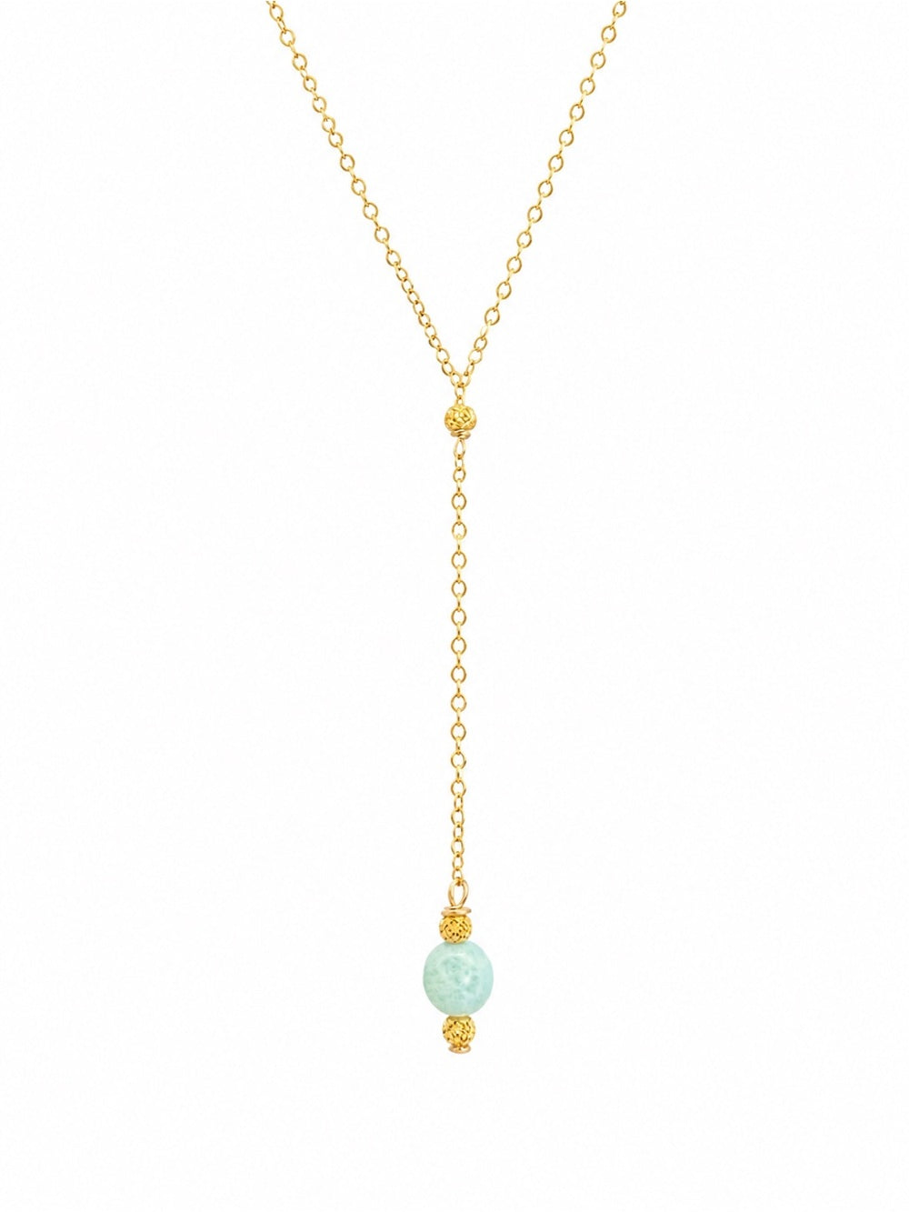 N0057 Larimar Lariat Necklace