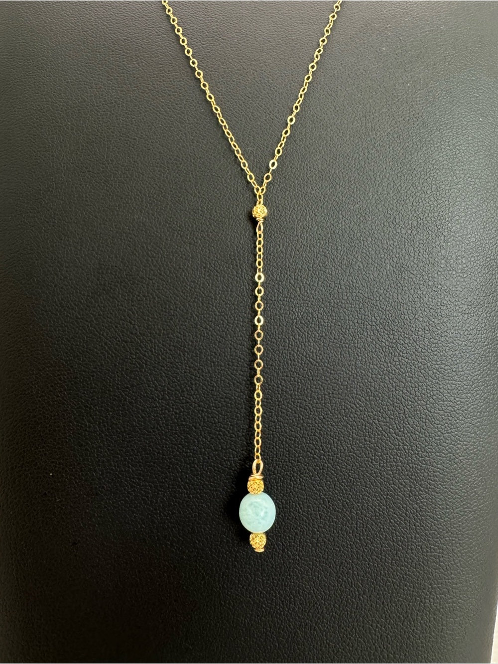 N0057 Larimar Lariat Necklace