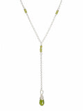 N033 Peridot Lariat Necklace