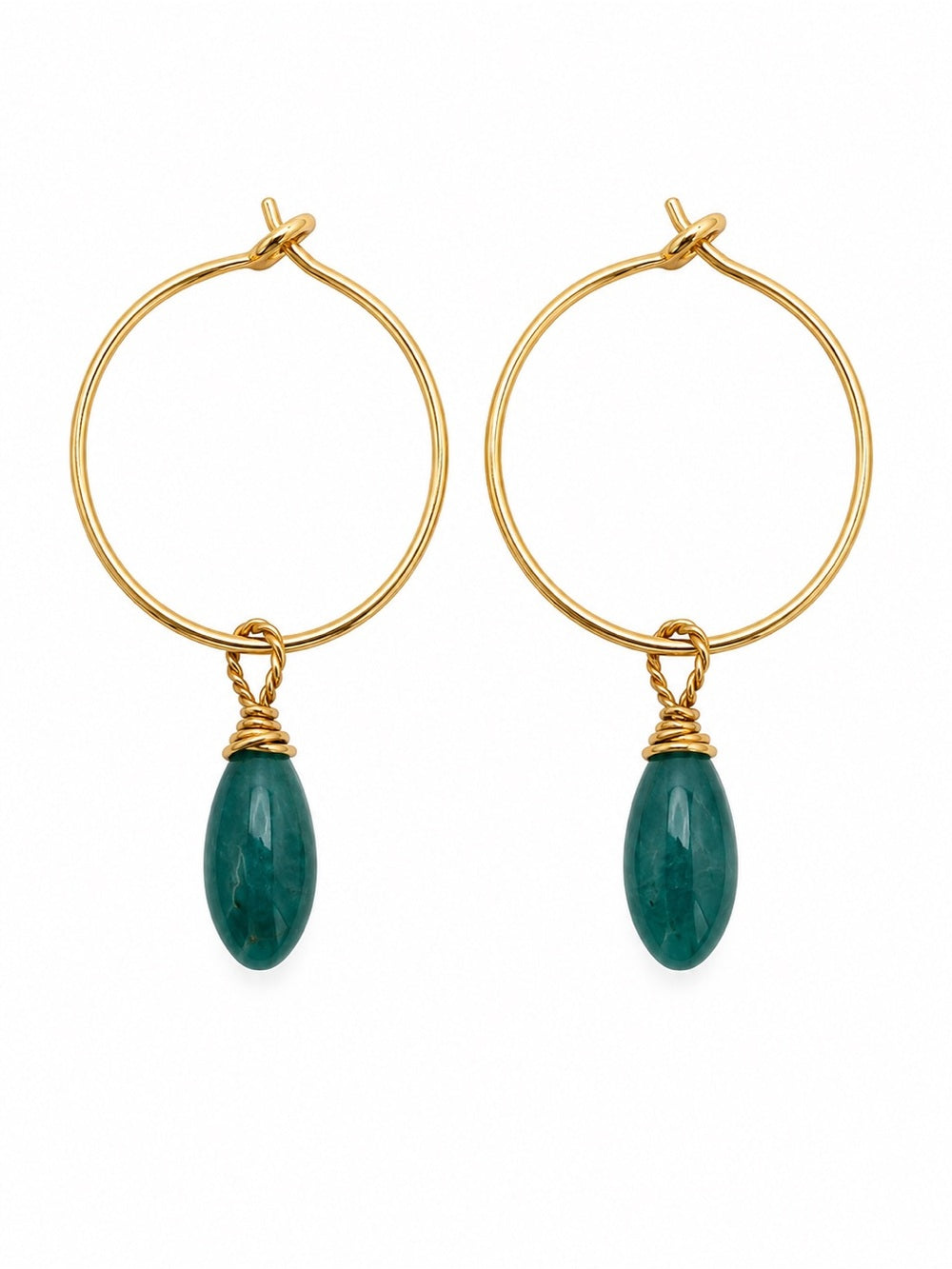 HP0022 Grandidierite Gold Hoop Earrings