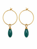 HP0022 Grandidierite Gold Hoop Earrings