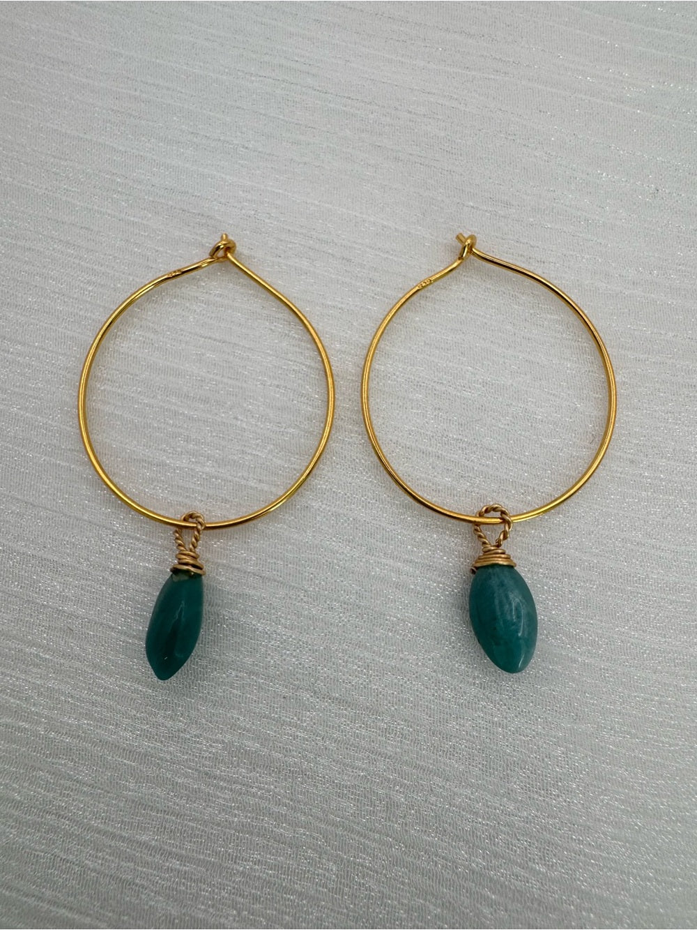 HP0022 Grandidierite Gold Hoop Earrings