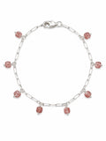 B078 Strawberry Quartz Paperclip Bracelet
