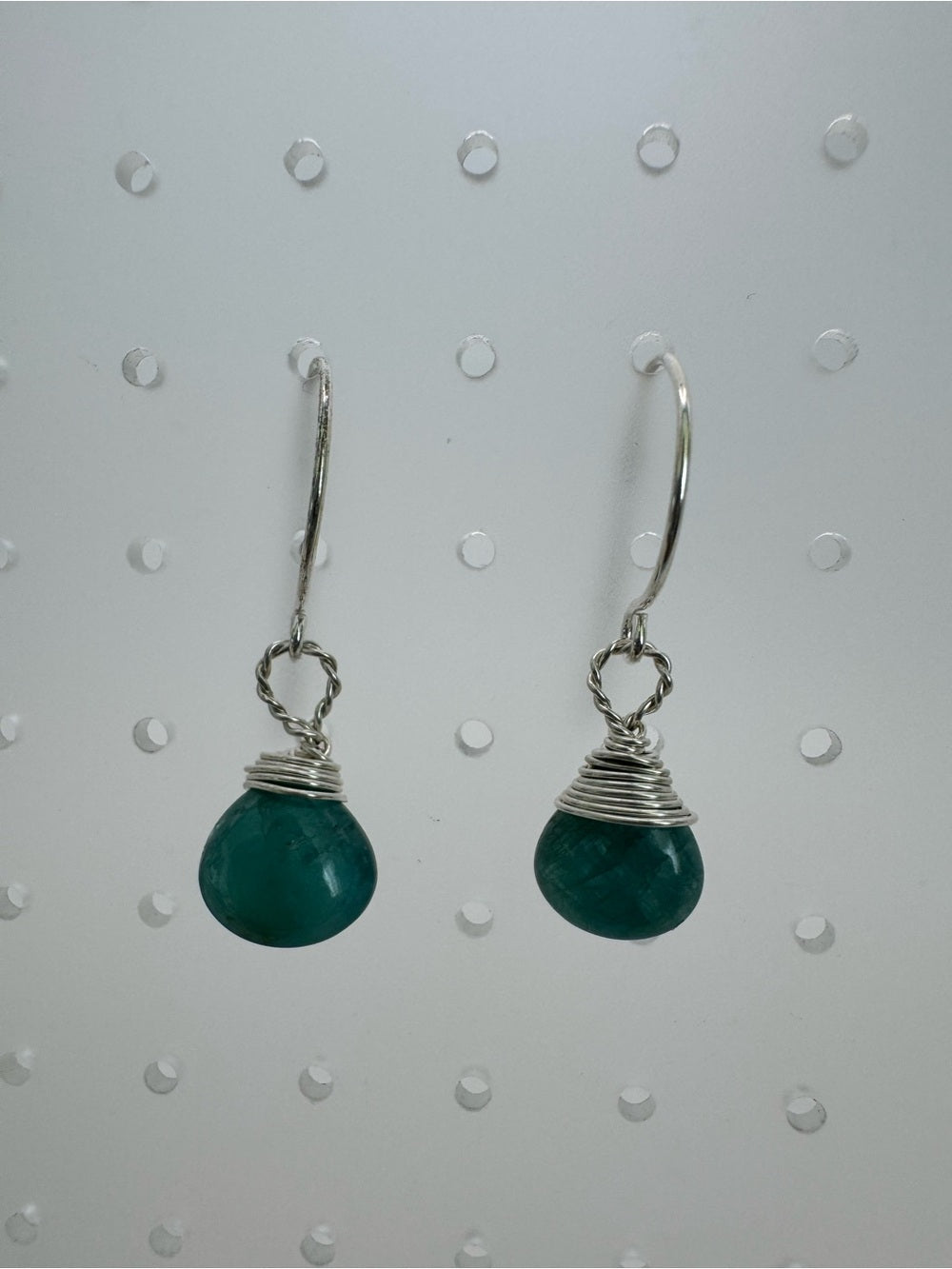 HK0038 Grandidierite Silver Earrings
