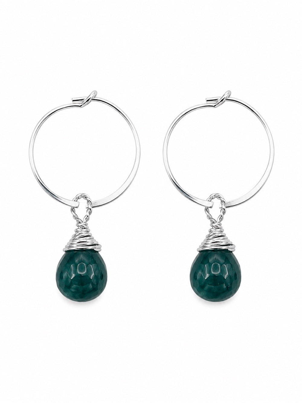 HP0020 Grandidierite Hoop Earrings