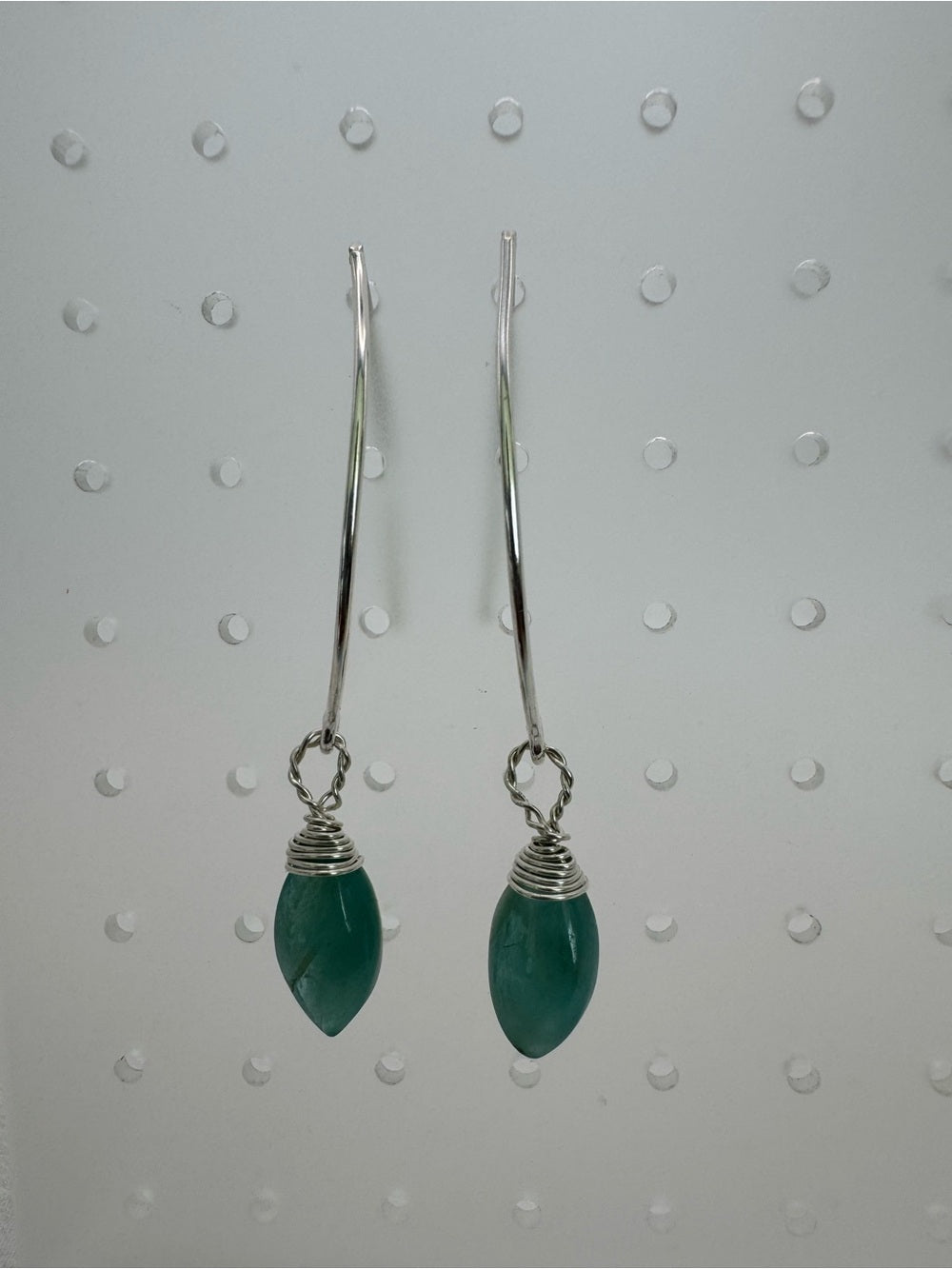 HT0050 Grandidierite Dangle Hook Earrings