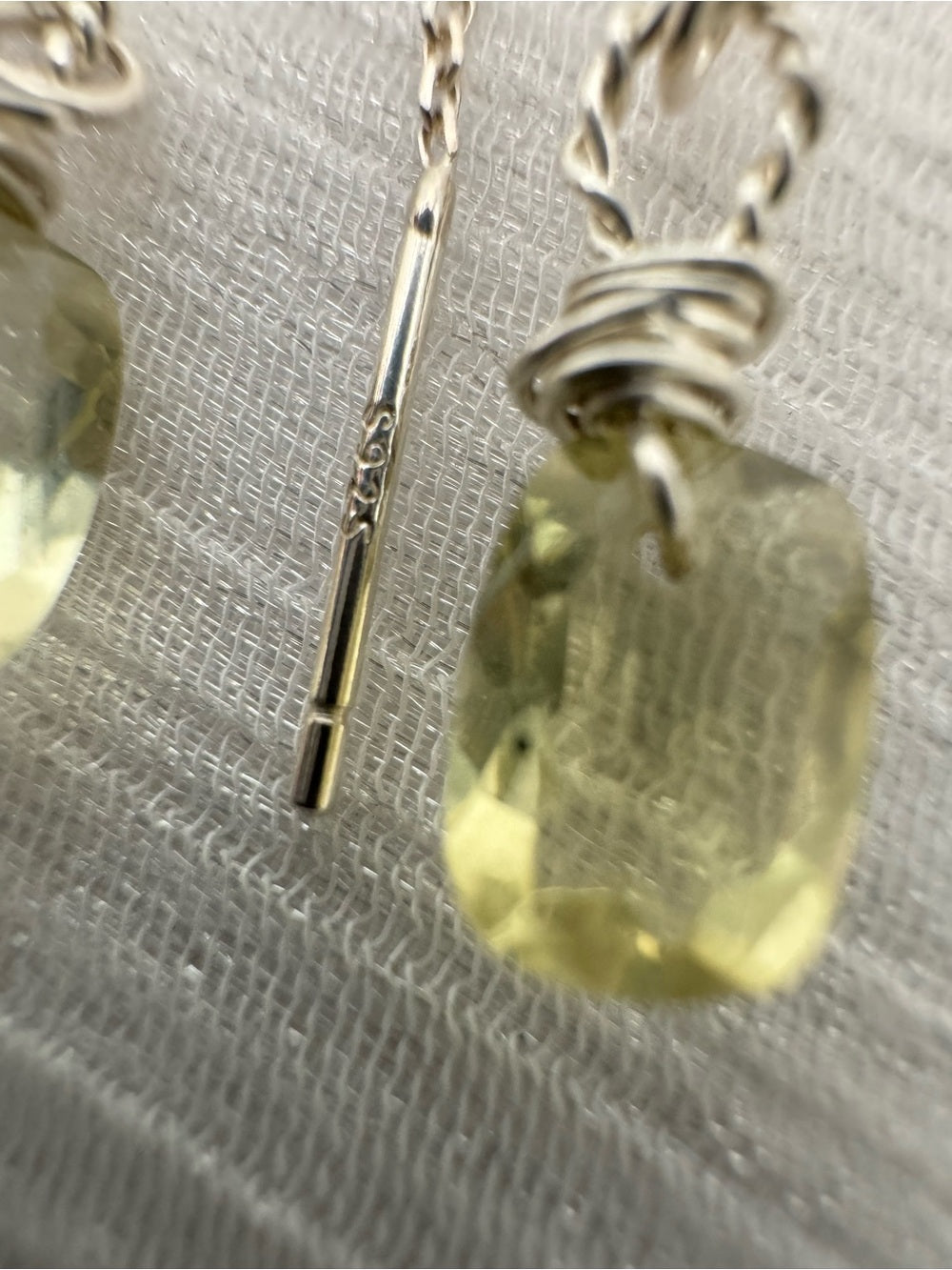 TH1846 Lemon Quartz Silver Threaders
