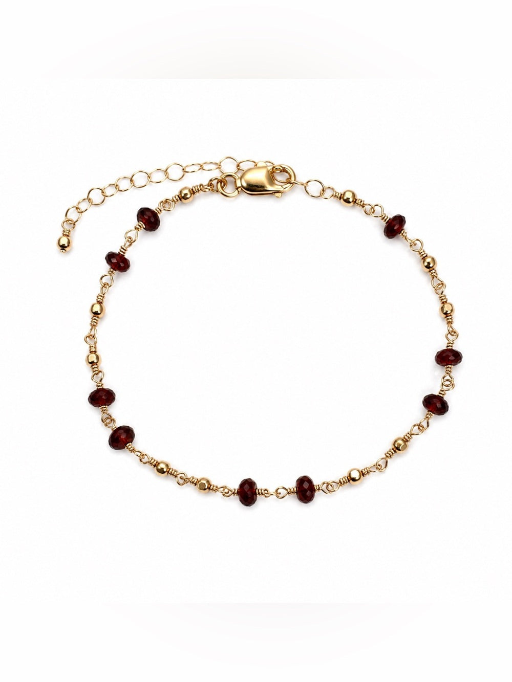 Handmade Garnet Gold Bracelet