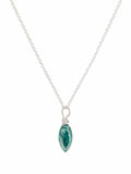 N0046 Grandidierite Marquise Chain Necklace