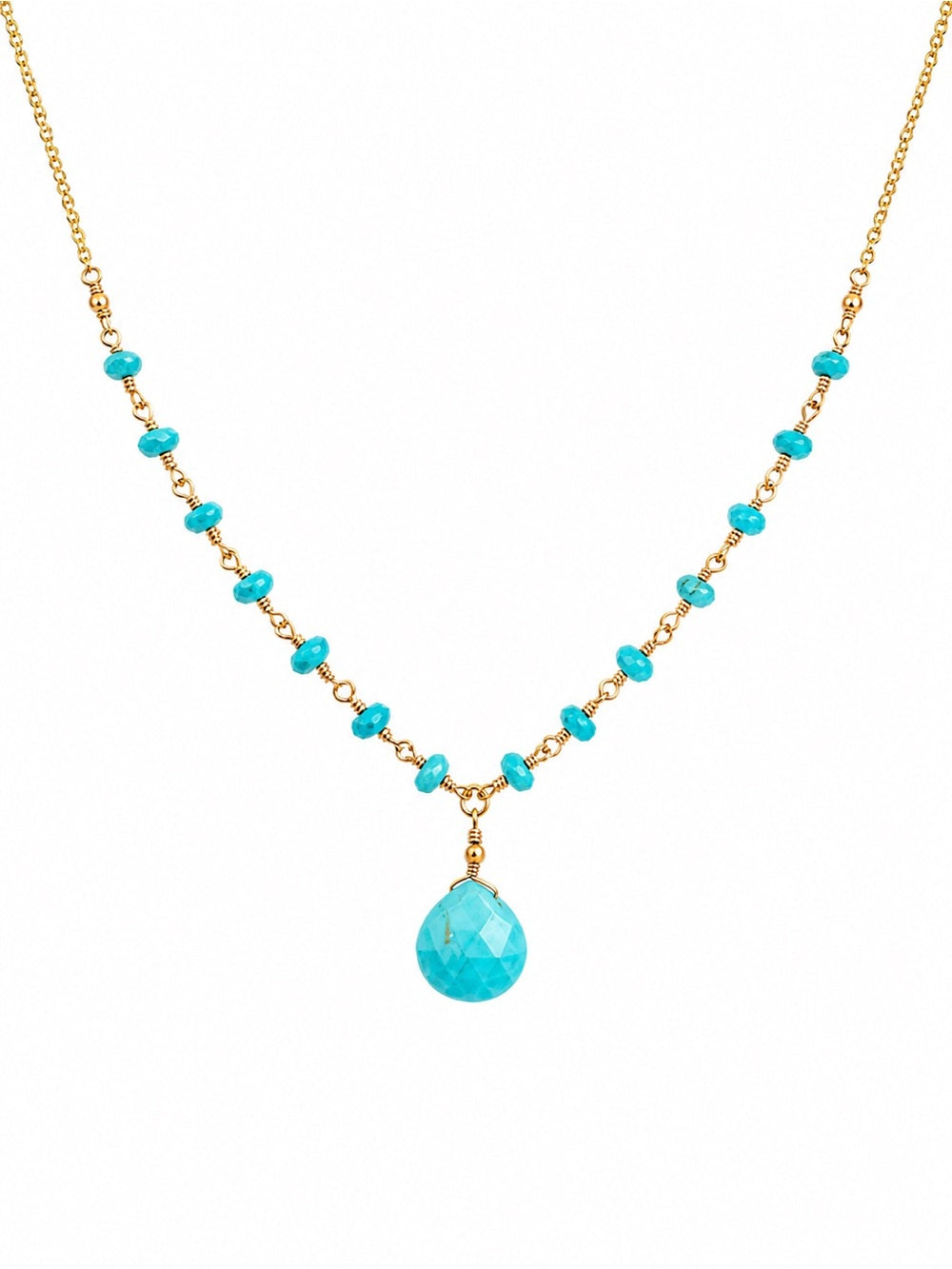 Turquoise Gold Filled Drop Necklace