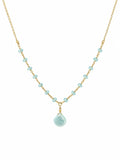 Aquamarine Gold Filled Drop Necklace
