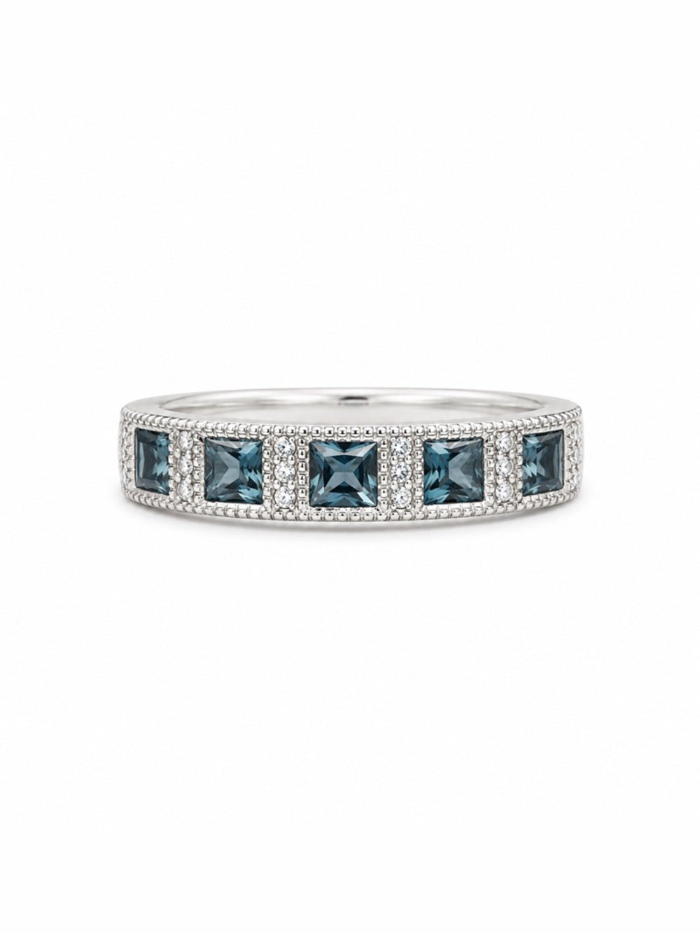 Blue Topaz Half Eternity Band