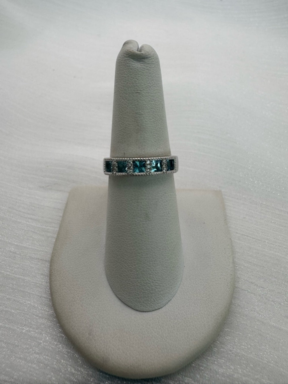 Blue Topaz Half Eternity Band