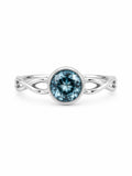 Blue Topaz Round Braided Band Ring