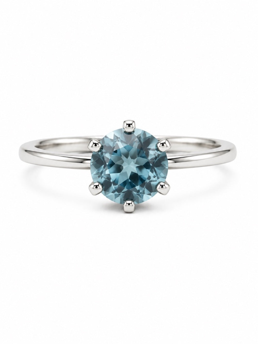 Blue Topaz Solitaire Ring
