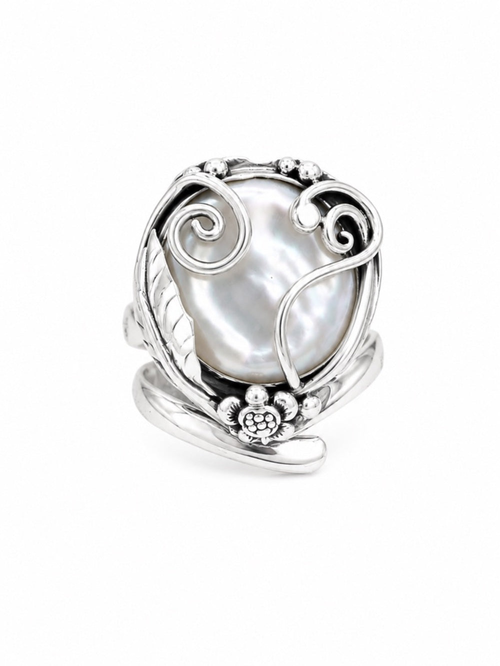 Handmade Pearl Turtle Ring