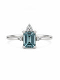 Blue Topaz Emerald Cut Ring