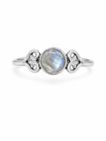 Moonstone Heart Band Ring