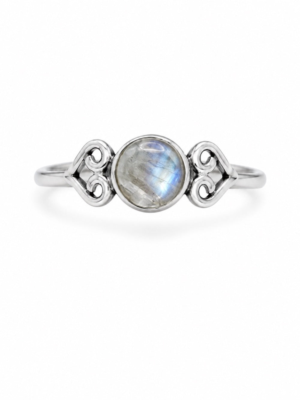 Moonstone Heart Band Ring