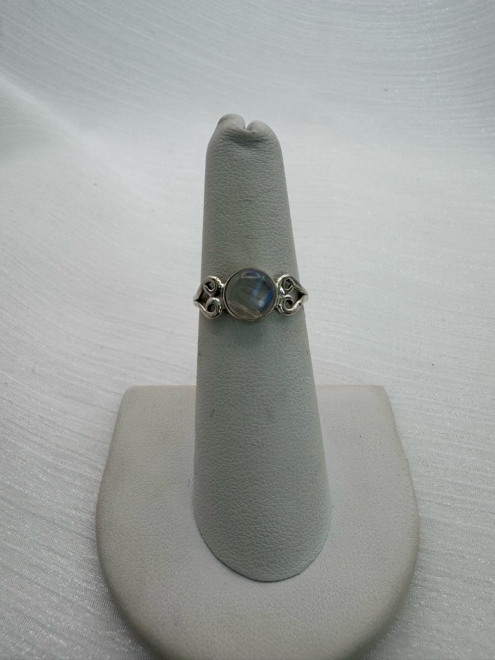 Moonstone Heart Band Ring