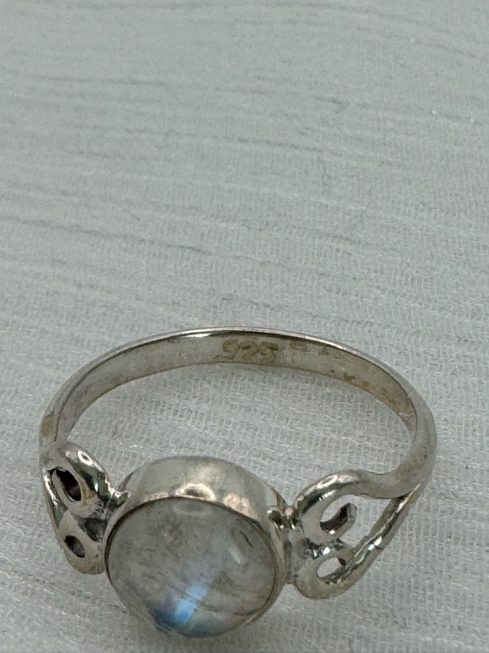 Moonstone Heart Band Ring