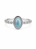 Larimar Oval Engraved Ring