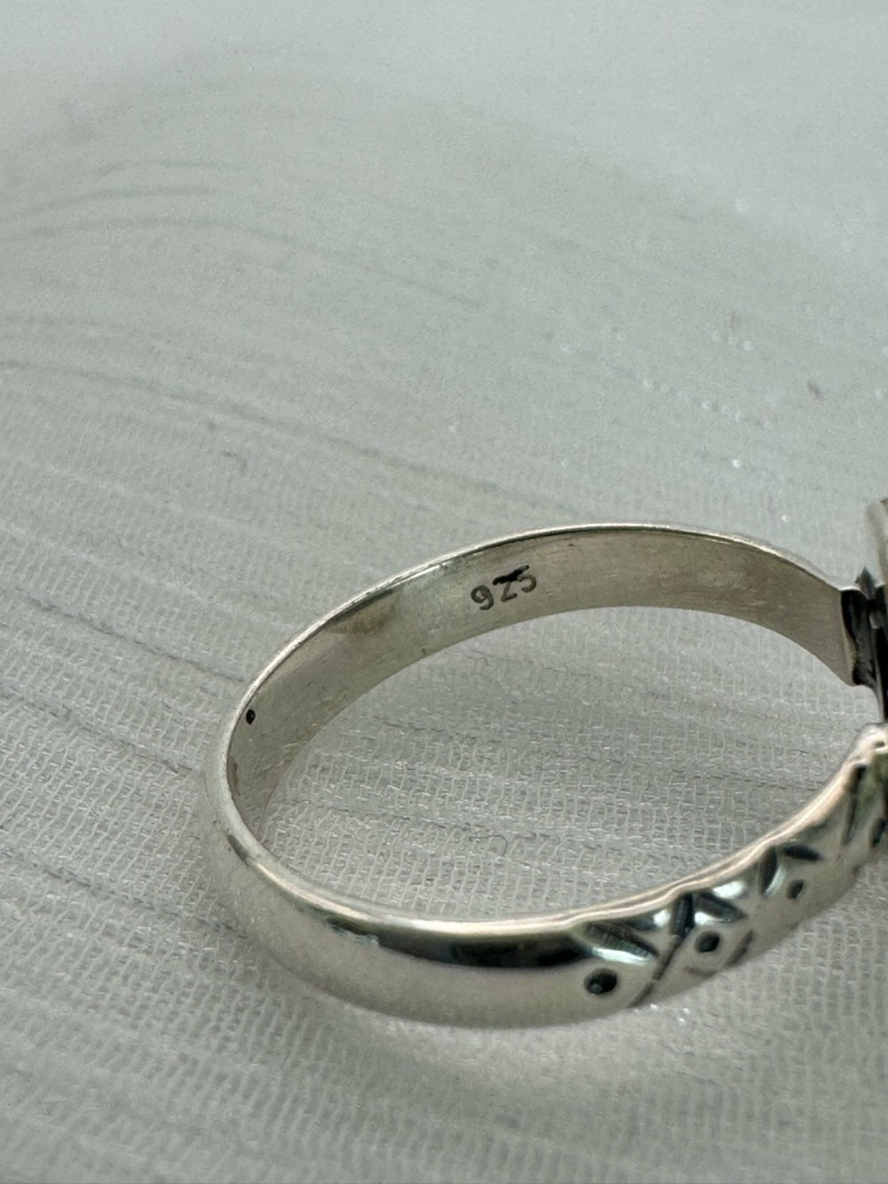 Larimar Oval Engraved Ring