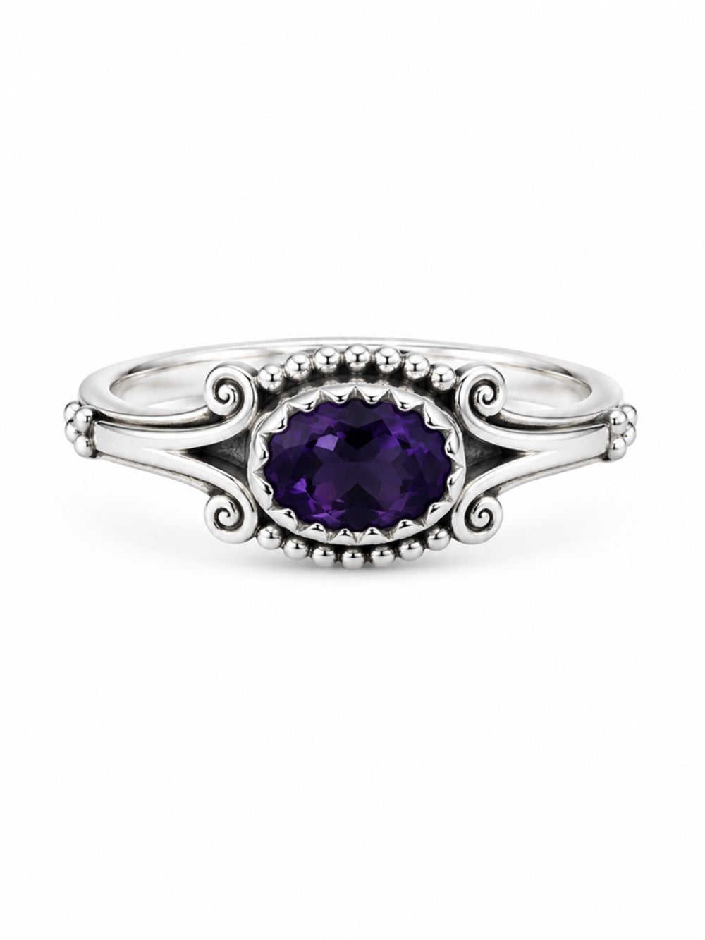 Amethyst East West Heirloom Ring