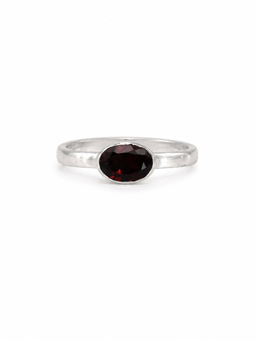 Garnet East West Oval Ring