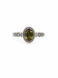 Lemon Quartz Oval Engraved Ring (S925)