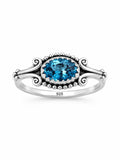 Blue Topaz East West Ring