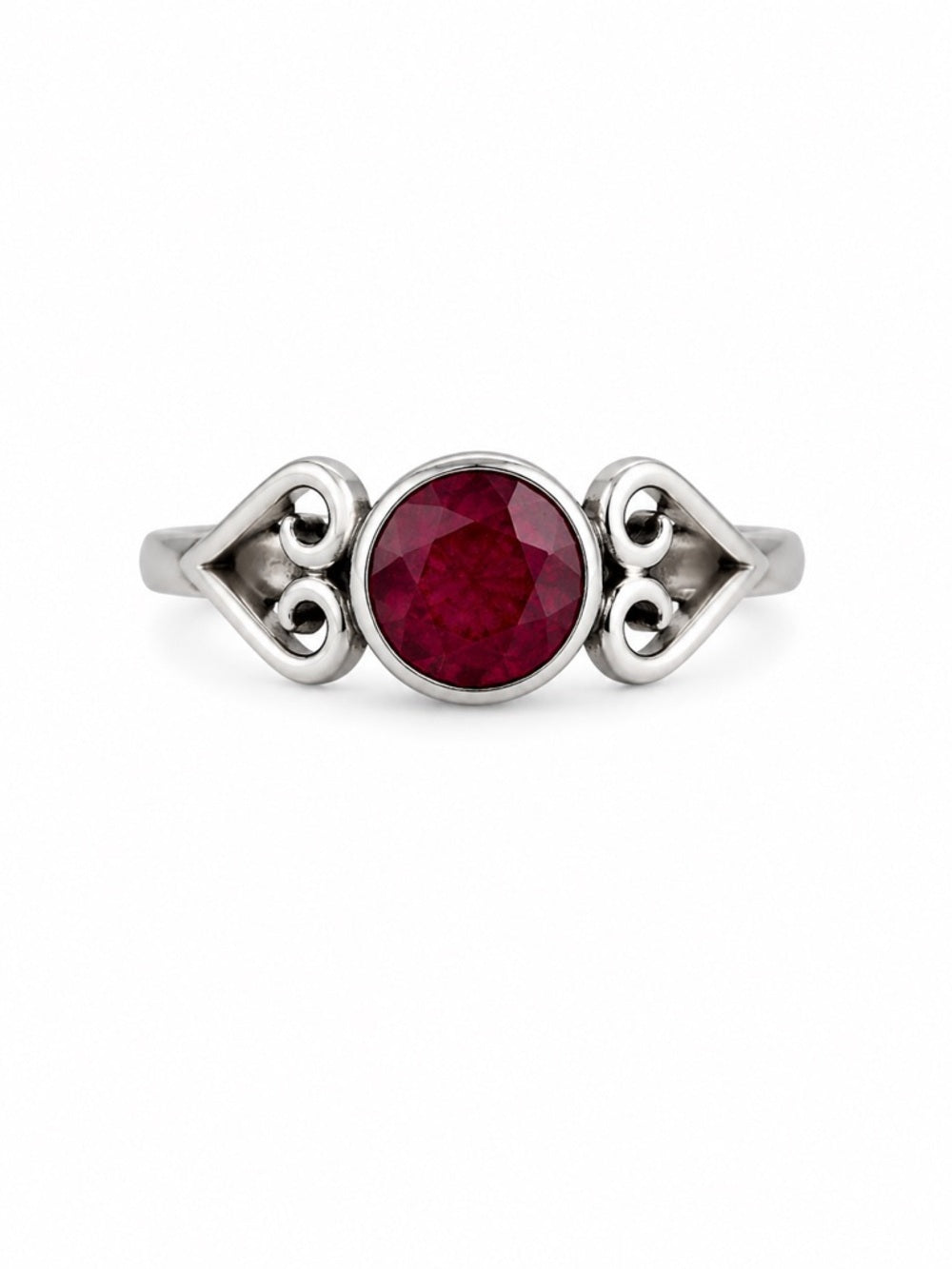 Ruby Round Heart Ring