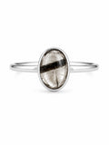 Black Tourmaline and Quartz Ring