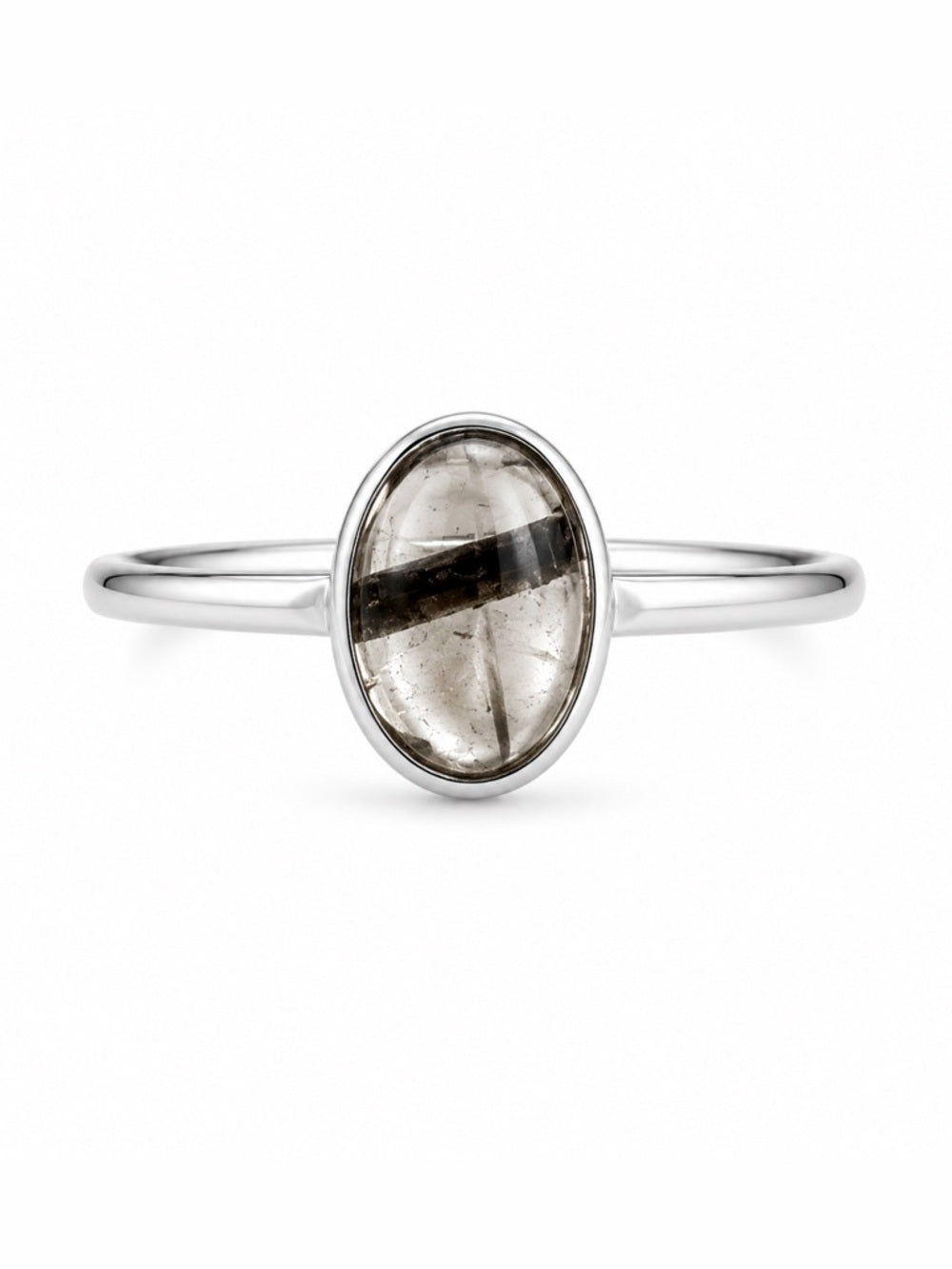 Black Tourmaline and Quartz Ring