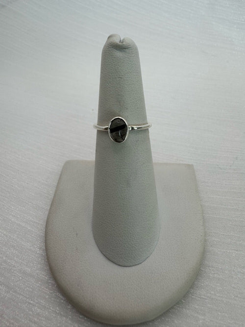 Black Tourmaline and Quartz Ring