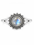 Faceted Moonstone Sun Ring