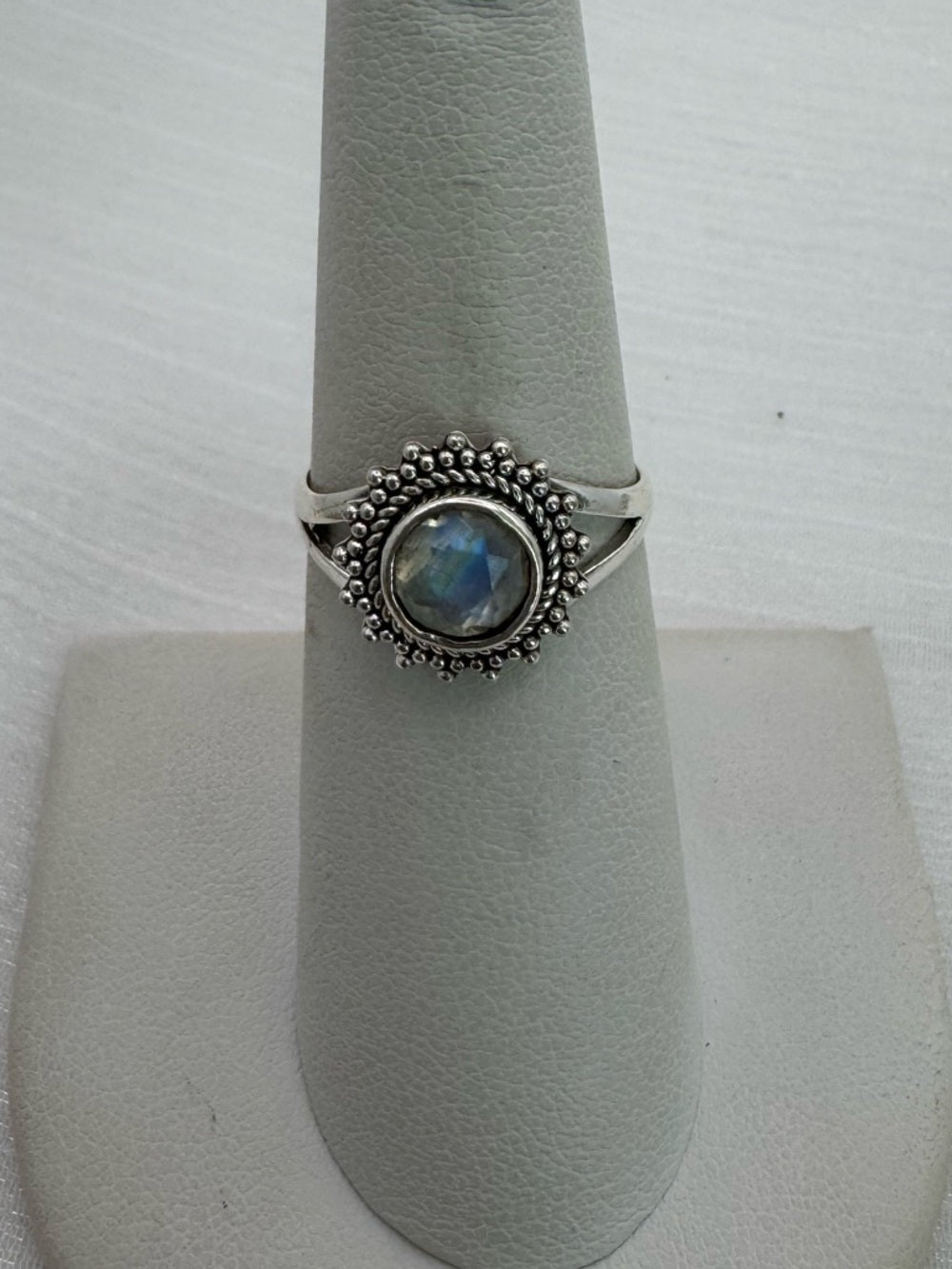 Faceted Moonstone Sun Ring
