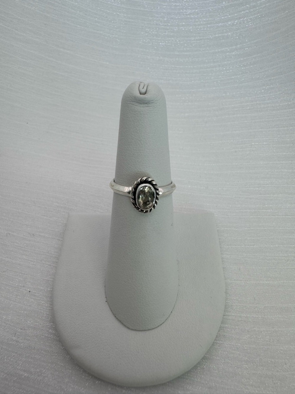 Lemon Quartz Oval Braided Ring