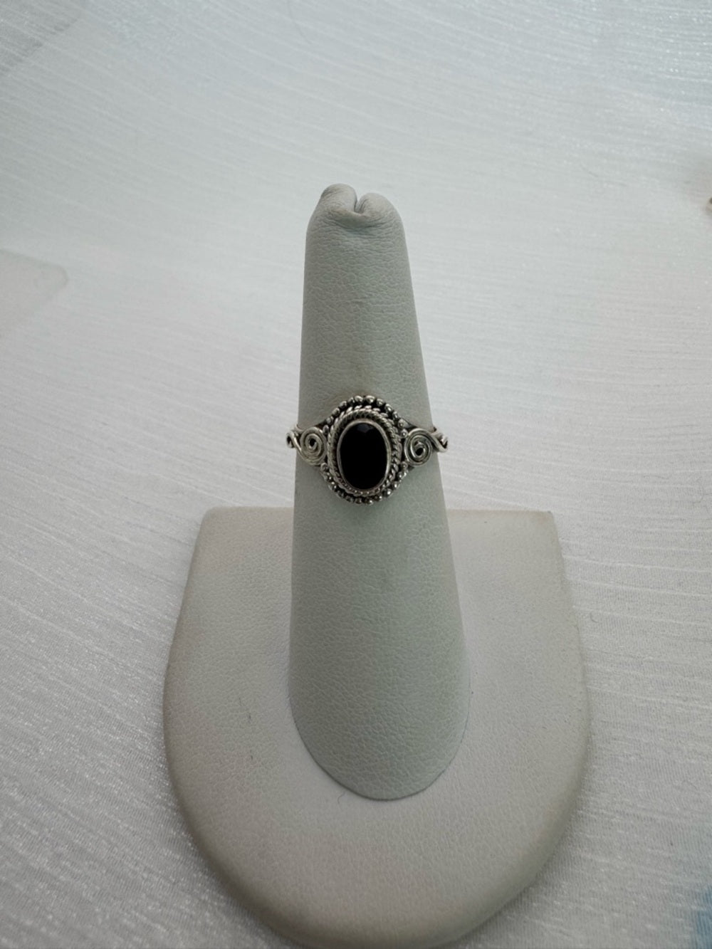 Black Onyx Oval Braided Ring