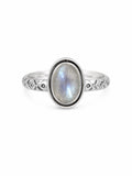 Moonstone Engraved Oval Ring
