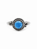 Blue Chalcedony Round Swirl Ring