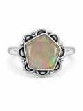 Ethiopian Opal Flower Ring