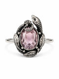 Pink Amethyst Snake & Turtle Ring