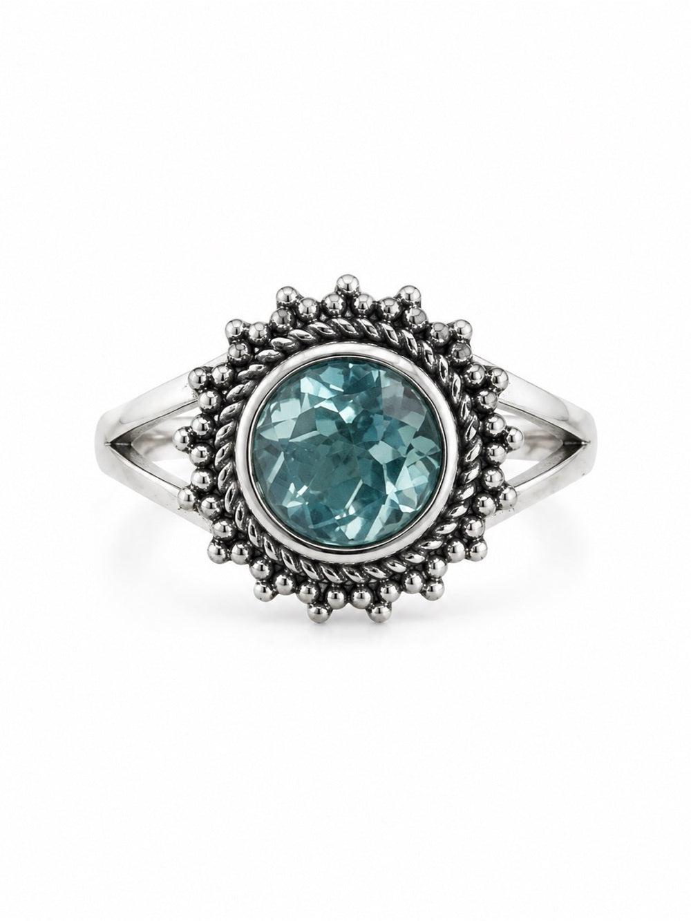 Blue Topaz Sun Ring