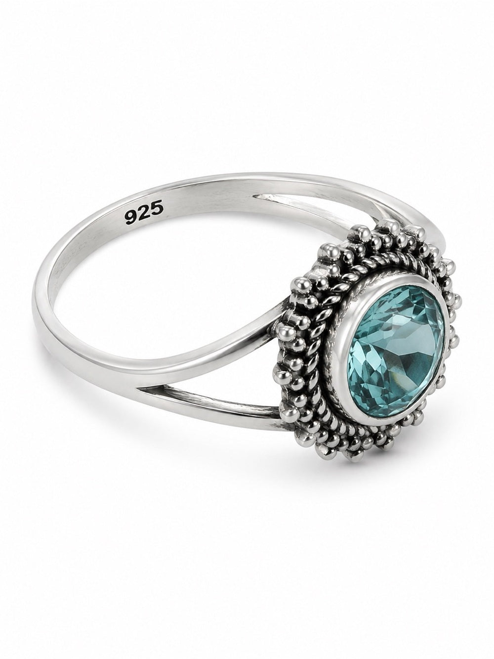 Blue Topaz Sun Ring
